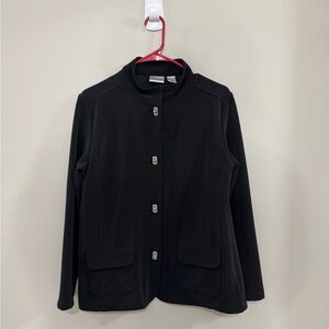 Women's Chico's Black Blazer Travelers Collection Classic Jacket. Size 1 (6-8)